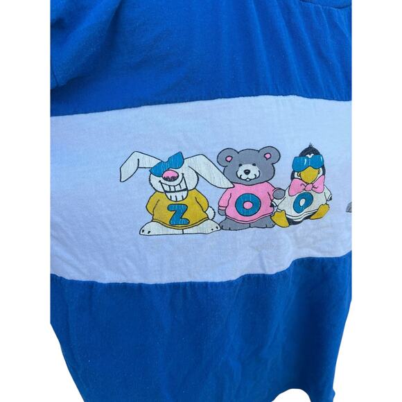 The Zoo Crew 86' Women's crop T-Shirt Animals Graphic Print Blue Size LARGE - Picture 3 of 11